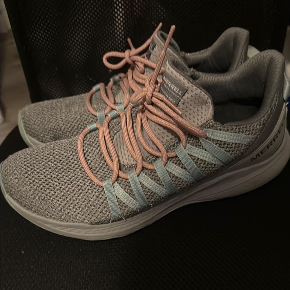 Merrell Gray and Pink Athletic Shoes Lightweight Mesh